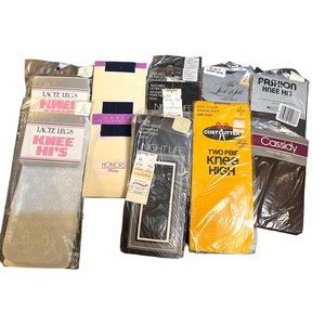 Vtg Knee High Hosiery Lot of 10 Night Life Honors Lacee Legs Cassidy Fashion